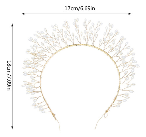 Diadema Con Forma De Corona De Hojas Y Perlas Para Profesion