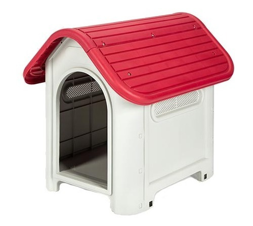 Casa Para Perro Chico Mediano Termica De Plástico Exterior Color Rojo