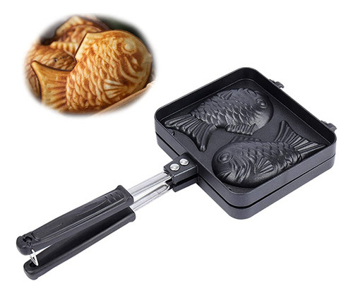 ~? Japonés Taiyaki Fish Shaped Waffle Maker Pan Mold 2 Cast 