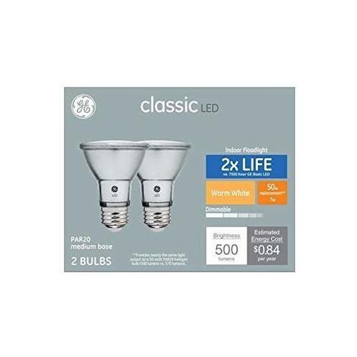 Ge 2 Bombilla Led Par20 Color Blanco Calido Regulabl 50 W