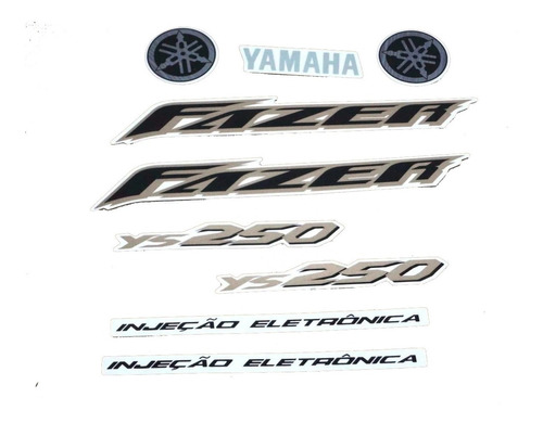 Kit Adesivos Yamaha Fazer 250 2007 Azul 10191