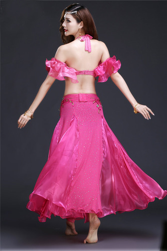 Roupa De Performance De Dança Do Ventre Conspícua Com Flores