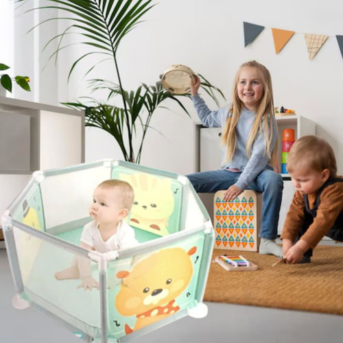 Corral Hexagonal 1m Plegable Portatil Seguro Para Bebe Lau