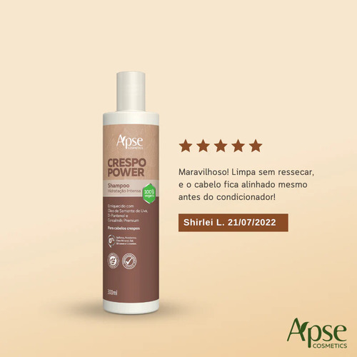Shampoo Crespo Power Hidratação Intensa 300ml - Apse