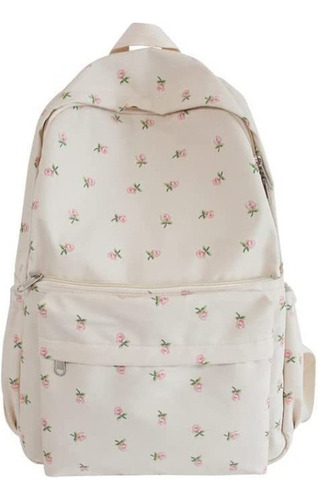 Mochila Kawaii Con Estampado Floral, Mochila Escolar, Bolsa Color As Shown