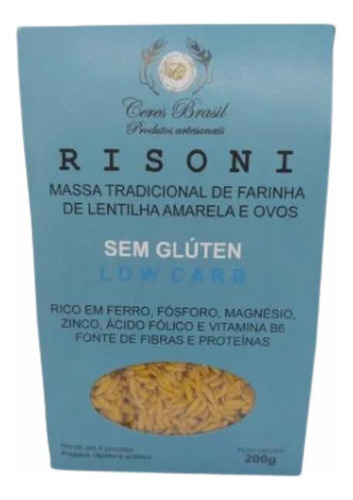 Macarrão Risoni De Lentilha Amarela Sem Glúten Ceres 200g