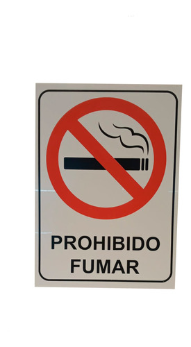 Cartel Prohibido Fumar 29x21 Plastico Rigido Pvc