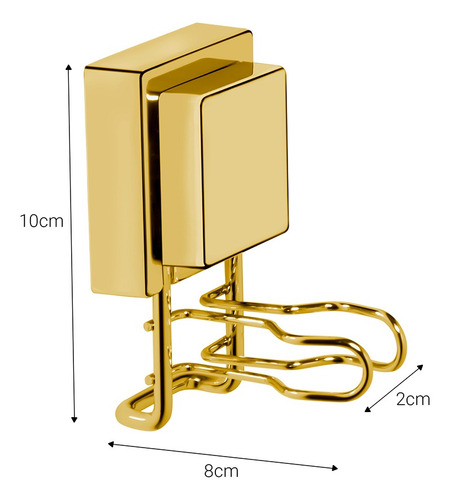 Imagem 4 de 6 de Suporte Ducha Higiênica Chuveiro Manual Ventosa Dourado Wp