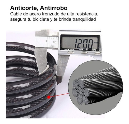 Candado Bicicleta De 1.2 M, Cadena Para Bicicleta Antirrobo