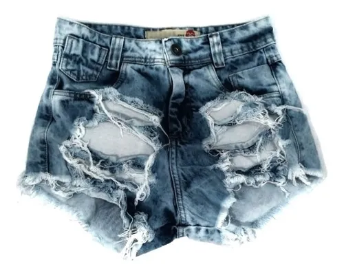 Shorts jeans sale destroyed rasgado feminino