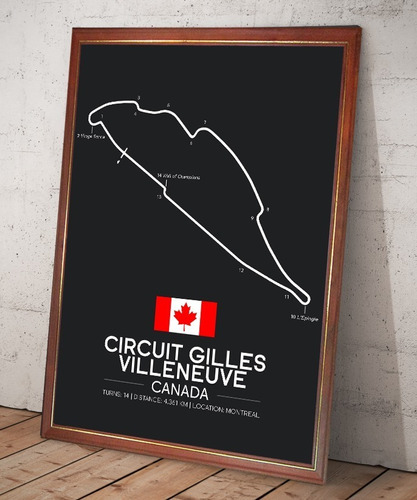 Poster Fórmula 1 Circuito Gran Premio Canada Cuadro