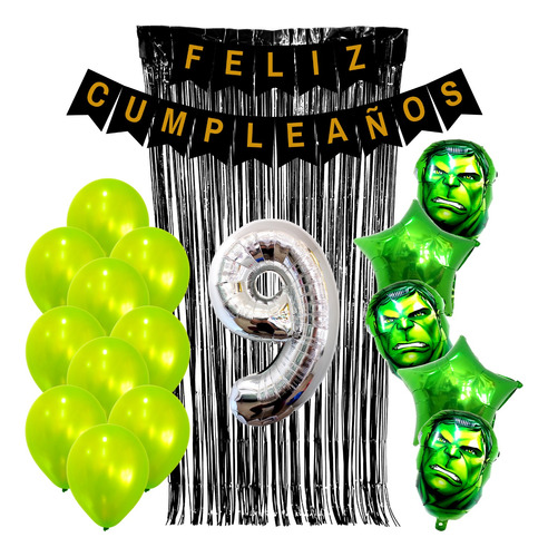 Combo Kit Deco Fiesta Globos Hulk 4