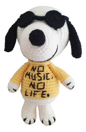 Peluche Snoopy 20 Cm, Amigurumi Tejido Music