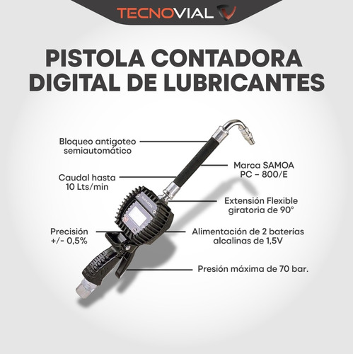 Pistola Contadora Digital De Lubricantes Samoa