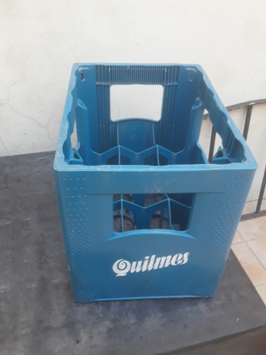 Cajon Plastico Calado Cerveza Quilmes Para Botellas 1 Litro Celeste (Usado)