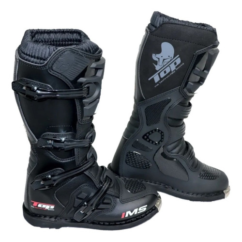 Imagem 1 de 10 de Bota Ims Top Preta Trilha Motocross Enduro