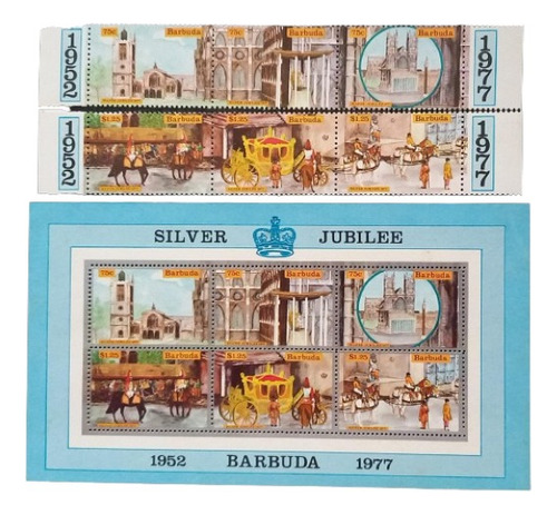 5594 Barbuda - Jubileu De Prata Yvert 284/9 + Bloco 21 Nnn