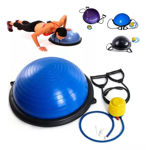 Bosu Pelota de Equilibrio + 2 Ligas + Inflador 