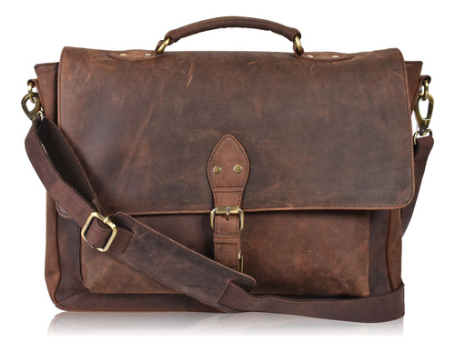 Oak Leathers Bolso De Mensajero De Cuero Para Laptop, Maletn