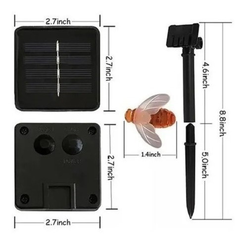Imagen 4 de 5 de Luces Solares Navidad Guirnalda 10 Metros 50 Led Abeja