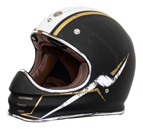 Casco Cross Vintage Para Moto Torc T3 Colab Rockstar Negro Tamaño del casco XL(61-62 cm)