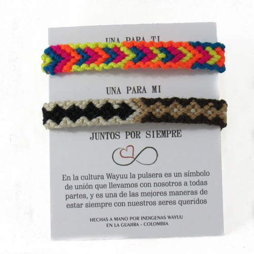 10 Manillas Pulseras Wayuu Para Pareja O Amistad Con Tarjeta