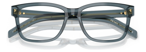 Armação Óculos De Grau Prada Pr B10v 17t1o1 55 Cor Oceano Transparente/ouro