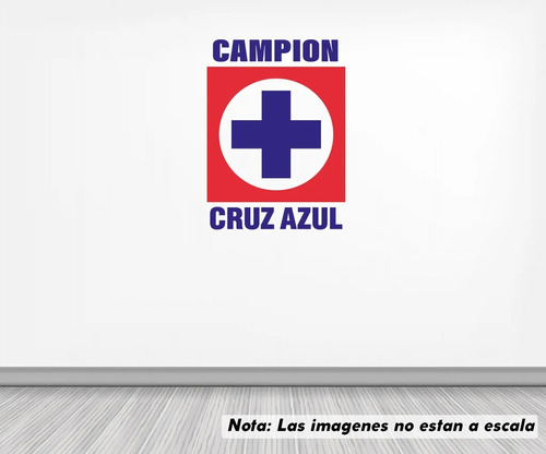 Vinil Pared 50 Cm. Lado Costal Cruz Azul Campion Az 001