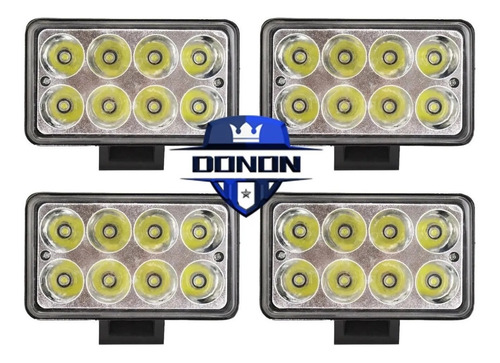 Kit 4 Farol De Milha 24w 8 Leds 12v 24v Carro Jeep Caminhõe