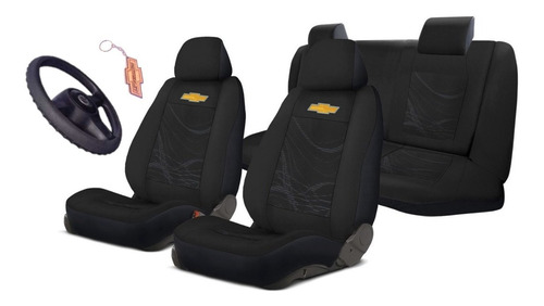 Celta Capa Para Banco Carro Gm + Capa Volante Preto