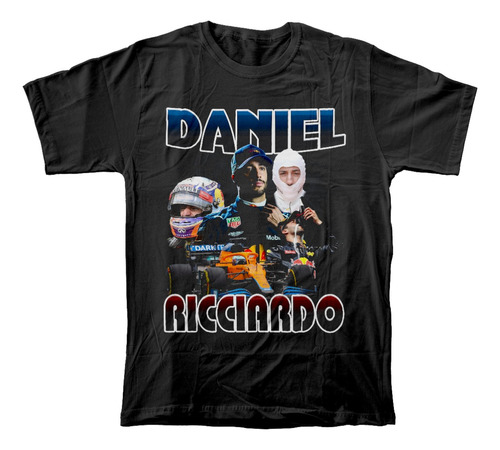 Camiseta Algodón Peinado Estampado Piloto Daniel Ricciardo