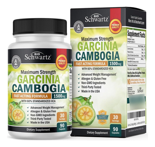 Garcinia Cambogia 1500 Mg Bioschwartz 90 Cápsulas