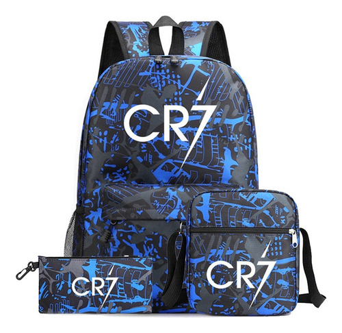 3 Piezas Mochilas De Cristiano Ronaldo 7 Para Niños Y Niña