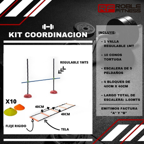 Imagen 3 de 10 de Promo Kit Entrenamiento Valla + Escalera + Cono Tortuga