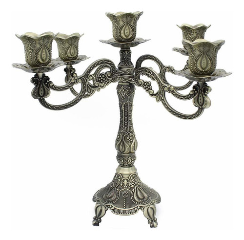 Candelabro De Metal De 5 Velas Centro De Mesa Candelabr...