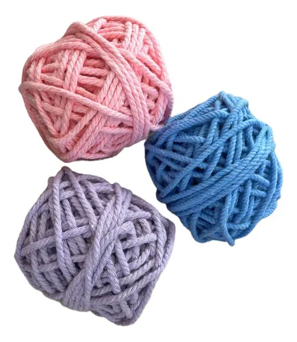 Hilo Macramé Algodón 4 Mm Kit Piola 3 Unidades
