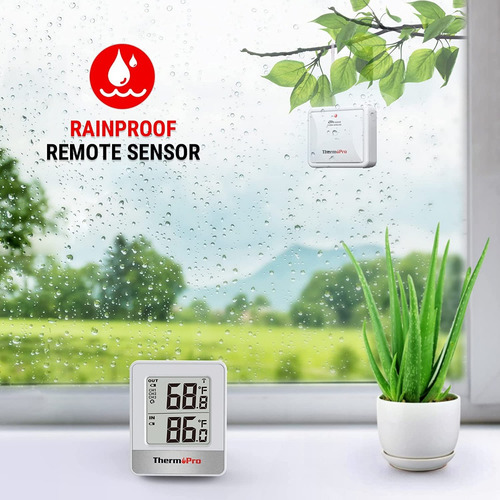 Imagen 2 de 8 de Termómetro Digital Dual Interior Exterior Thermopro Tp200