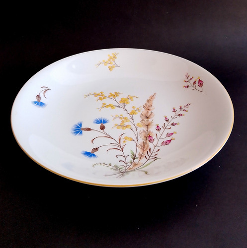 Plato Hondo Porcelana Bavaria Alemana Ramillete (Usado)