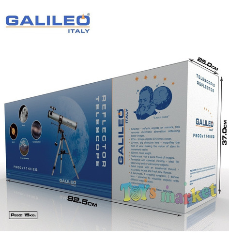Imagen 5 de 7 de Telescopio Galileo Reflector 900x114 Ecuatorial Aumento 675x