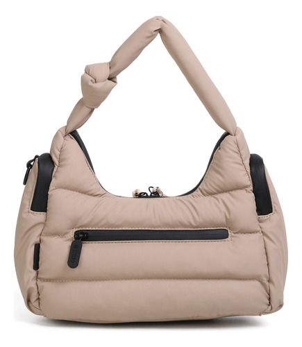 Cartera Chimola Shoulder Microfibra Puffer C45 Regina Color Visón