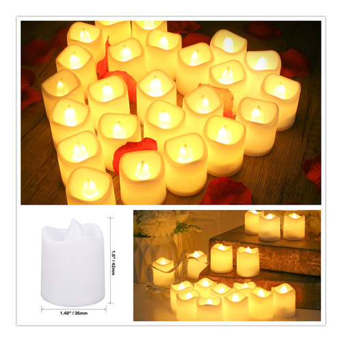 Paquete De 12/24 Velas Led Sin Llama Con Deseos De Velas