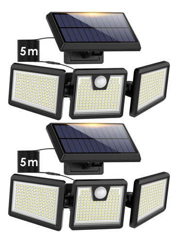 Paquete De 2 Luces Solares Para Exteriores, 3500 Lúmenes, 34