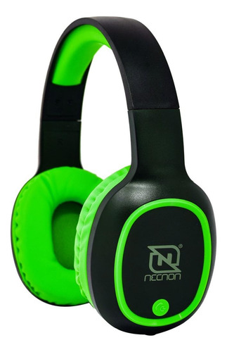 Audífonos Necnon Nbh-04 Pro Negro Y Verde /v Color Negro/Verde