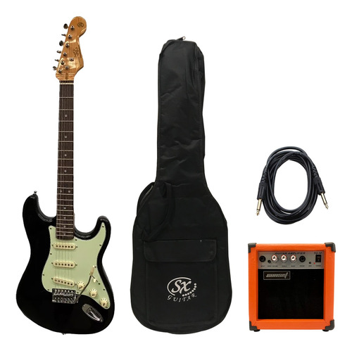 Combo Guitarra Electrica Stratocaster Amplificador Cable 