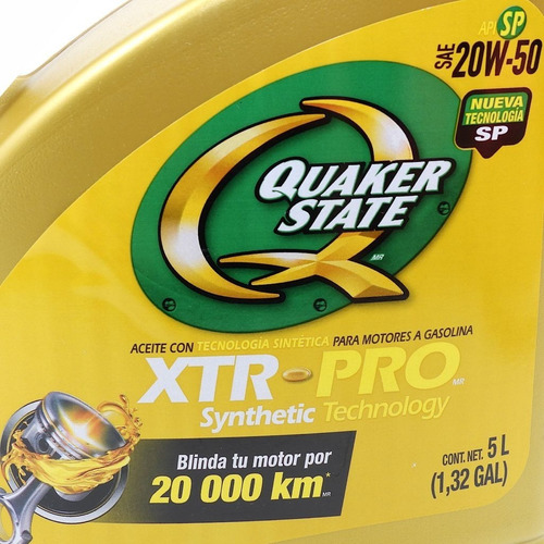 Aceite Motor 20w50 Xtr Pro Garrafa 5 Lts Quaker State