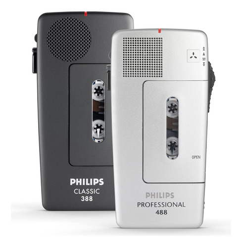 Grabador De Dictado En Casete Pequeño Philips Lfh0388 Negro