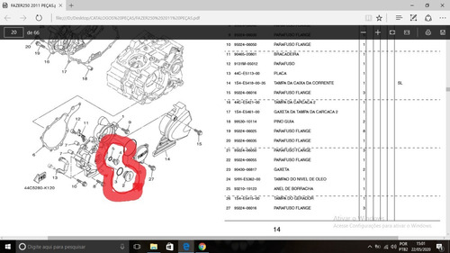 Par De Tampoes Do Motor Com Oringues Yamaha Fazer250