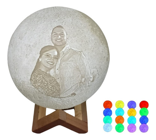 Lámpara Luna / Lunar, 16 Colores, Personalizada, Impresa 3d