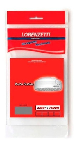 Resistencia Ducha Chuveiro Fashion - 220v 7500w Lorenzetti Acabamento Metal/PVC Cor Metal