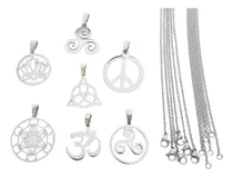 Comprar Lote 7 Dijes + 7 Cadenas Acero X Mayor Espiritual Esotéricos